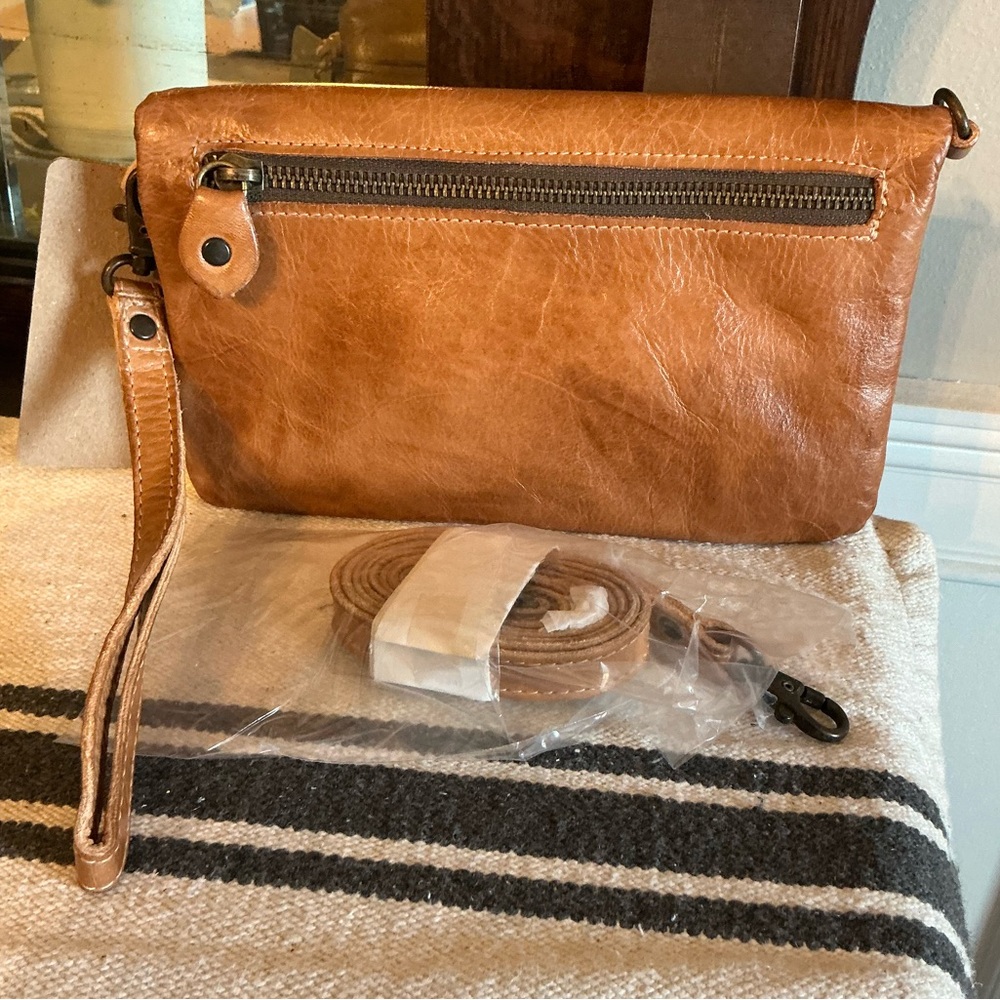 NWT Bed Stu Leather Cadence Wallet Wristlet Crossbody Bag Tan Rustic MSRP $175 - Picture 14 of 16